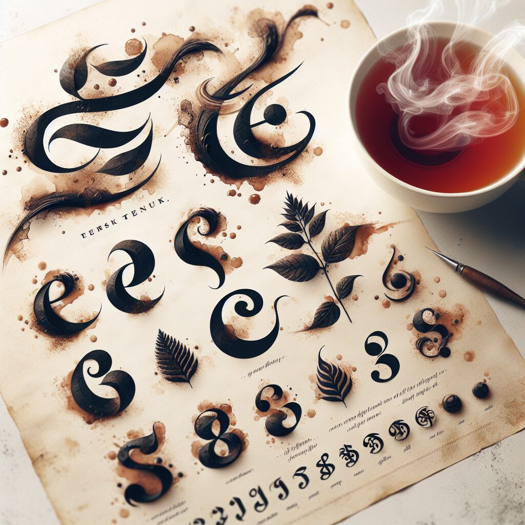Tea Inspired Calligraphy and Typography